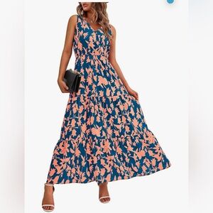 NEW Sleeveless Tiered Floral Maxi Dress S